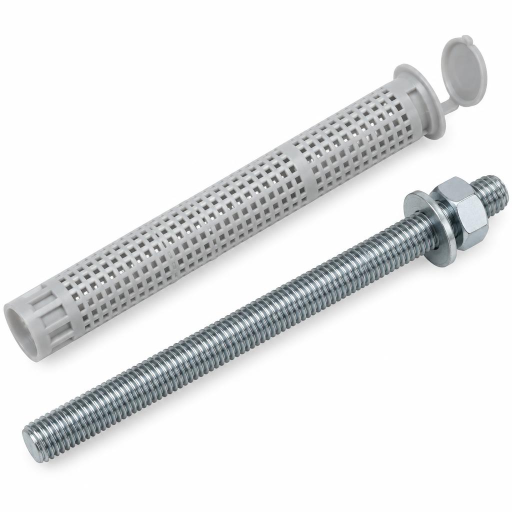Plastová sítka do komůrkových cihel 16×130 mm + závitová tyč M12